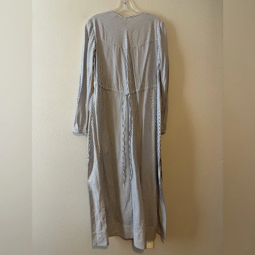 TORY BURCH EMBELLISHED STRIPE STEP HEM MIDI TUNIC DRESS